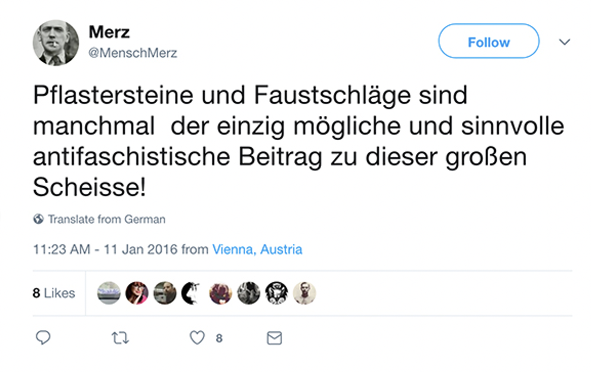 TweetPflastersteineUFaustschlaege